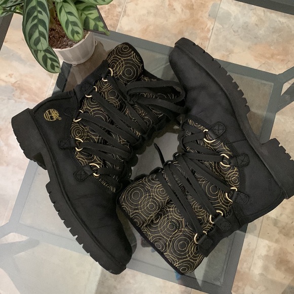 TIMBERLAND Guilted Golden Swirl Leather Lace-Up Boots - Picture 4 of 11